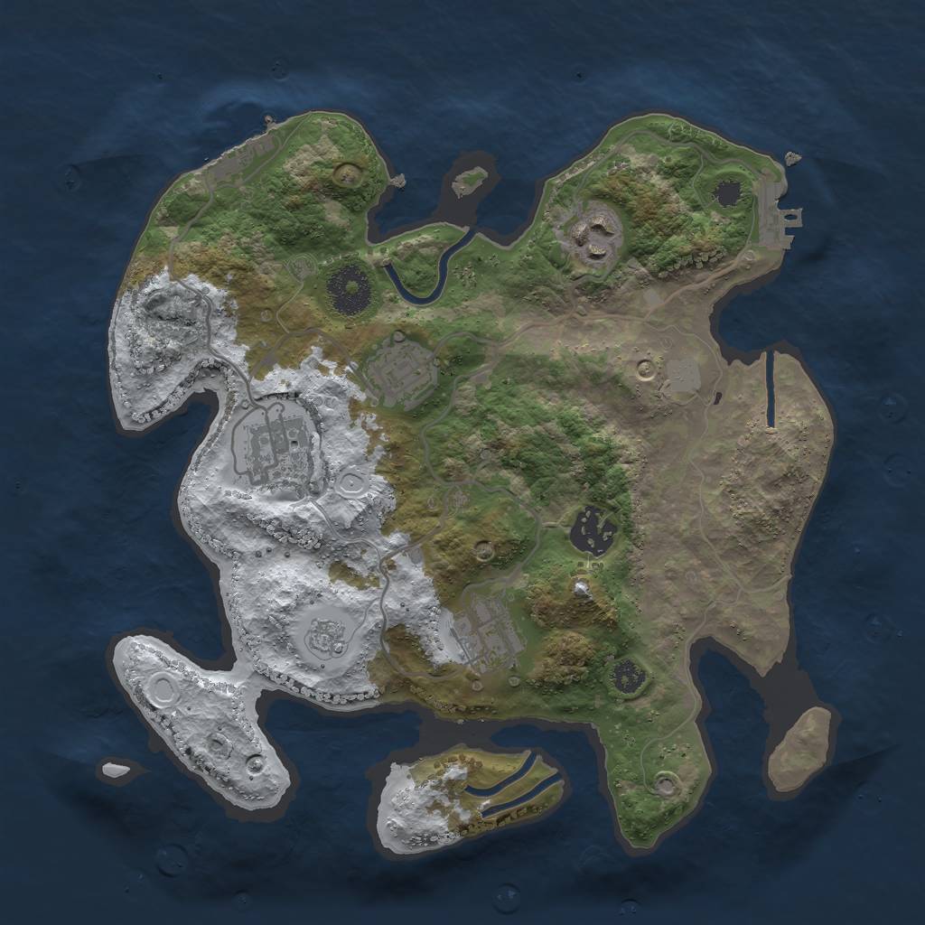 Rust Map: Procedural Map, Size: 3000, Seed: 1278463431, 13 Monuments