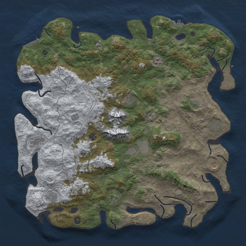 Rust Map: Procedural Map, Size: 5000, Seed: 1336450532, 20 Monuments