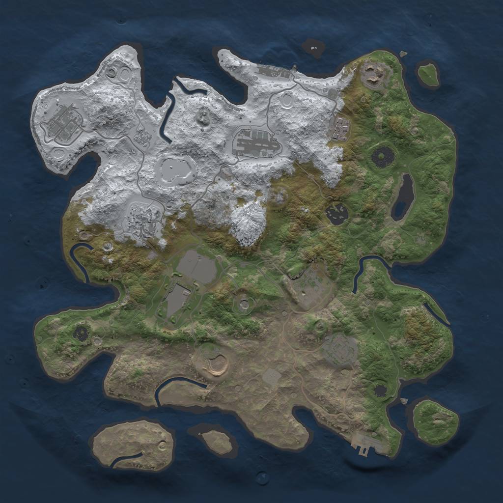 Rust Map: Procedural Map, Size: 3500, Seed: 1594761928, 19 Monuments