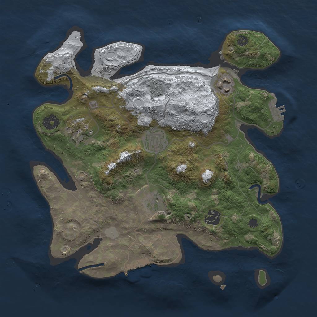 Rust Map: Procedural Map, Size: 3000, Seed: 870338145, 13 Monuments