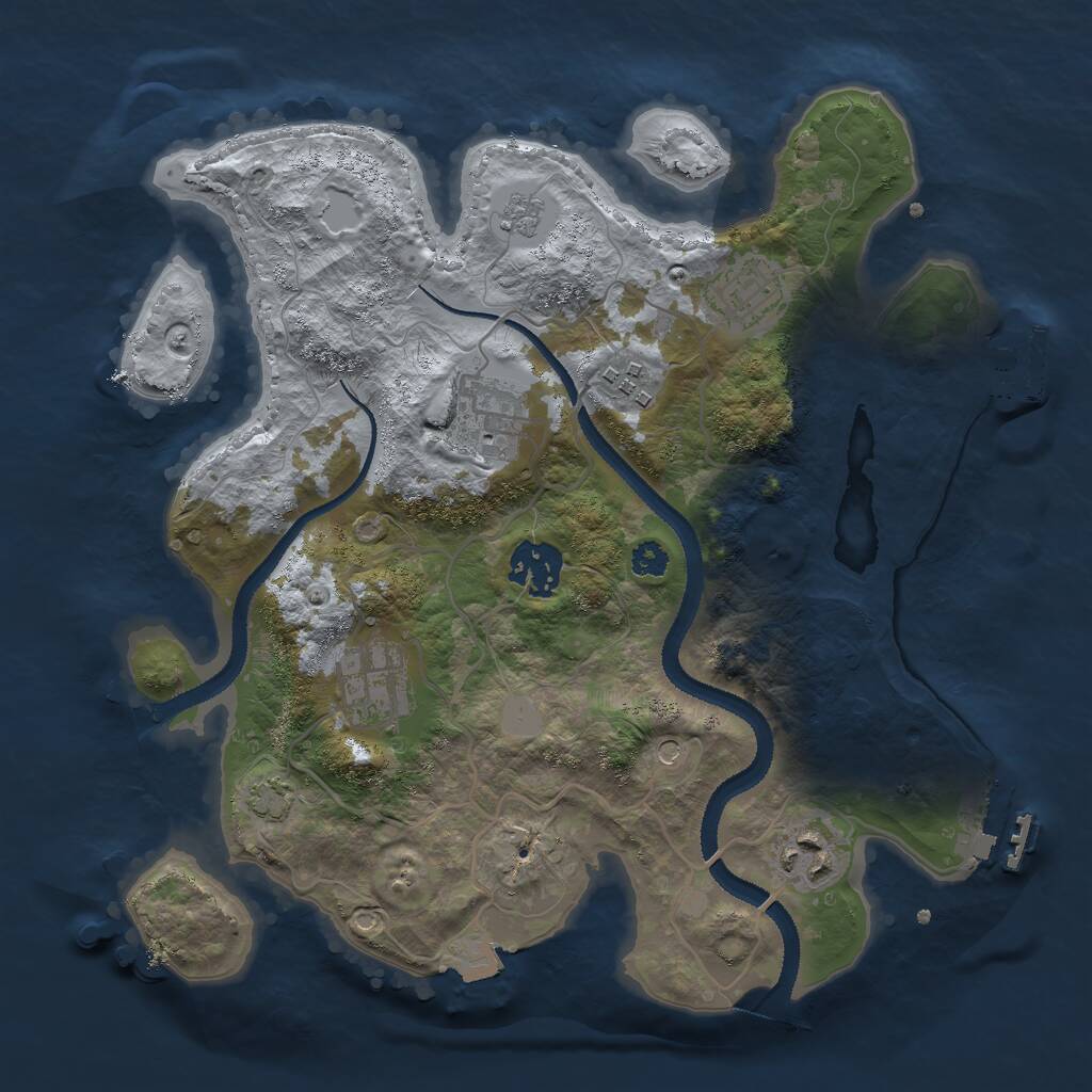 Rust Map: Procedural Map, Size: 3000, Seed: 1400100396, 12 Monuments
