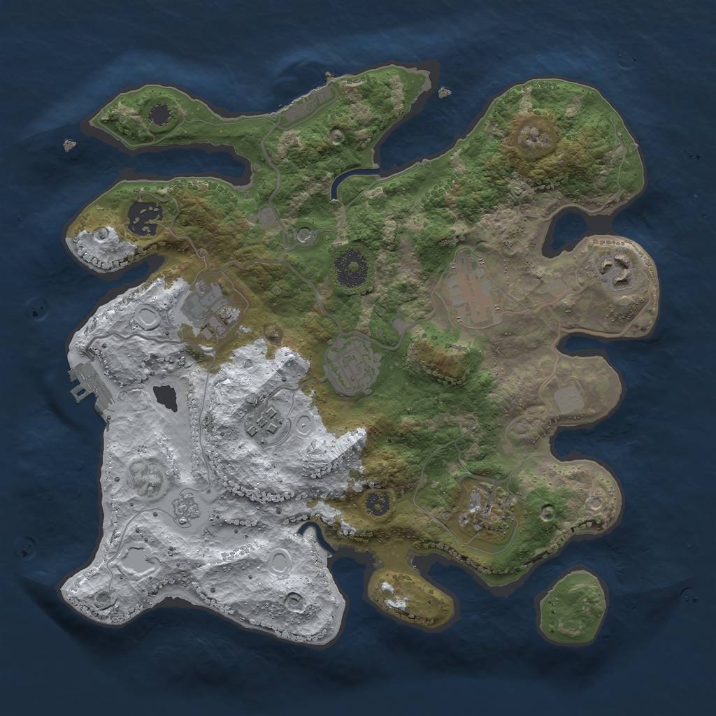 Rust Map: Procedural Map, Size: 3000, Seed: 420696, 16 Monuments