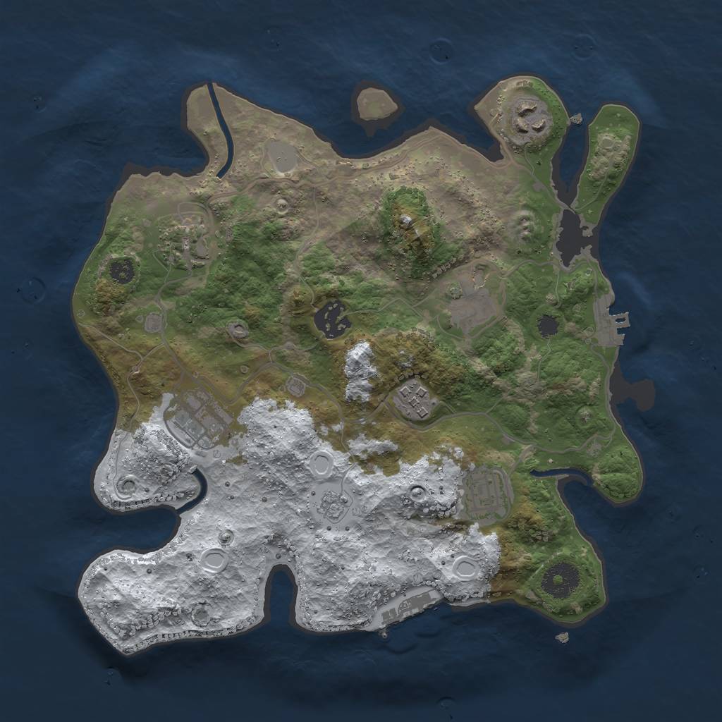 Rust Map: Procedural Map, Size: 3000, Seed: 790864748, 15 Monuments
