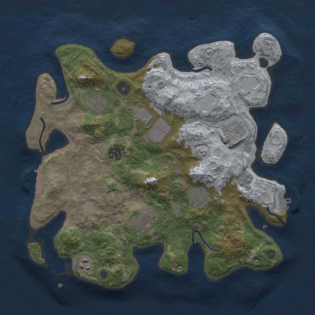 Rust Map: Procedural Map, Size: 3500, Seed: 1152464955, 17 Monuments