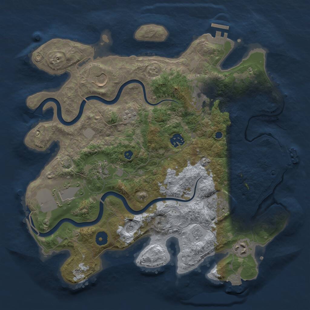 Rust Map: Procedural Map, Size: 3500, Seed: 1069604912, 14 Monuments