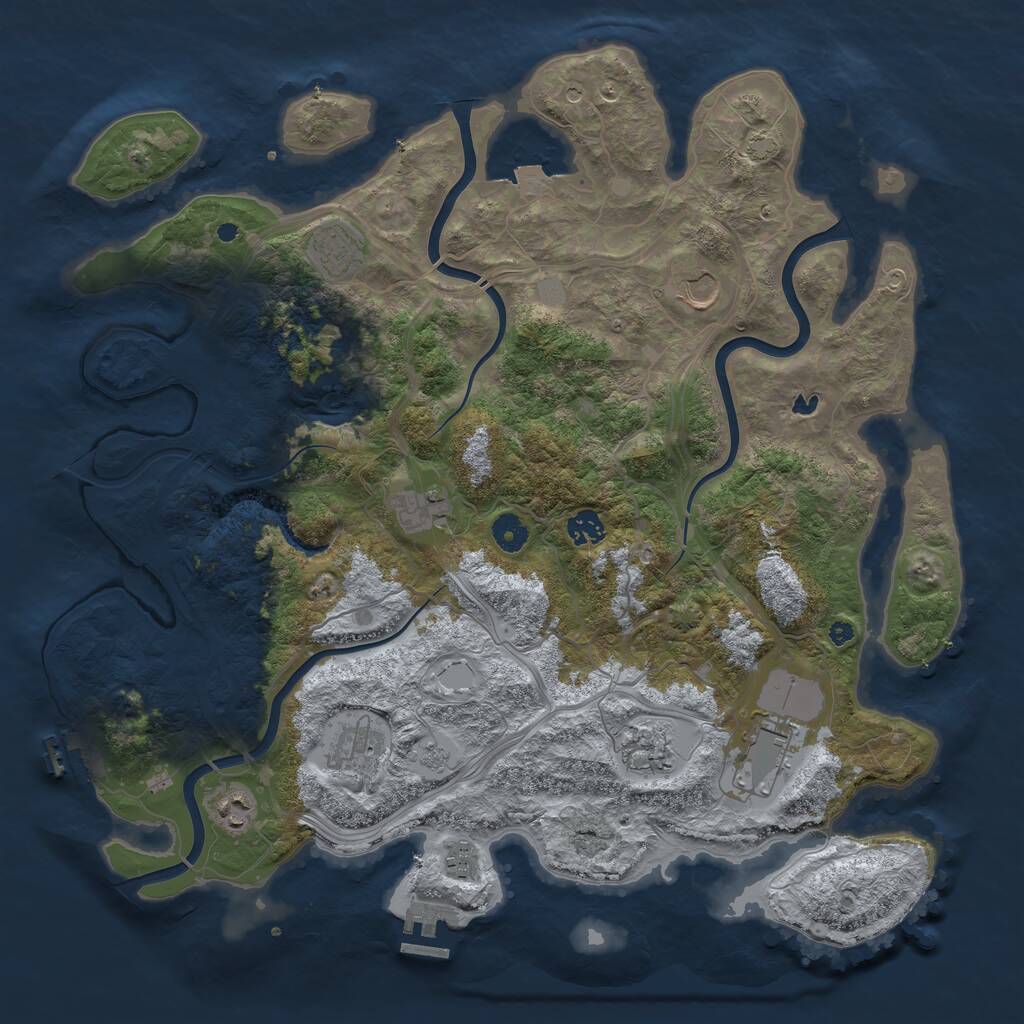 Rust Map: Procedural Map, Size: 4250, Seed: 570267945, 15 Monuments