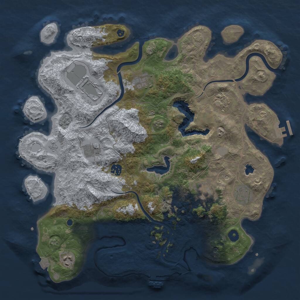Rust Map: Procedural Map, Size: 4000, Seed: 75442187, 15 Monuments