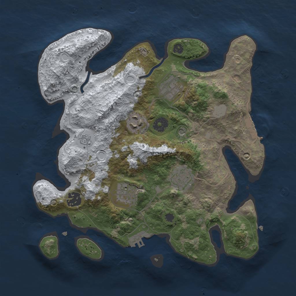 Rust Map: Procedural Map, Size: 3000, Seed: 59716, 14 Monuments