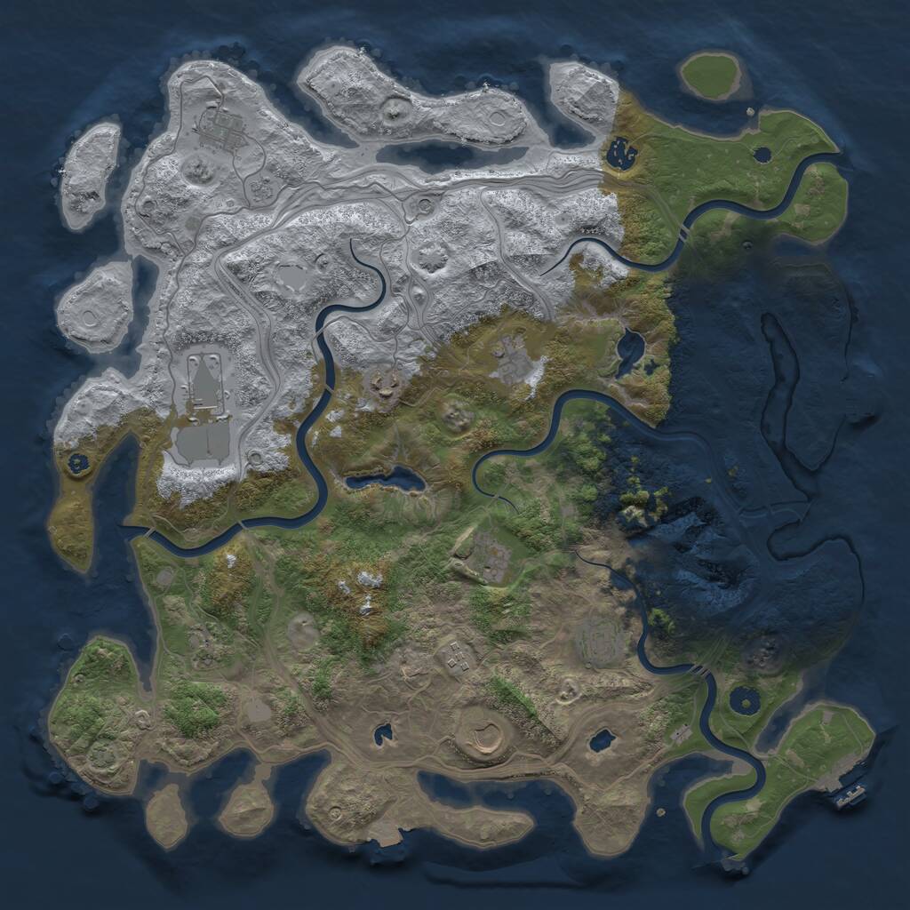 Rust Map: Procedural Map, Size: 4500, Seed: 1534731027, 16 Monuments