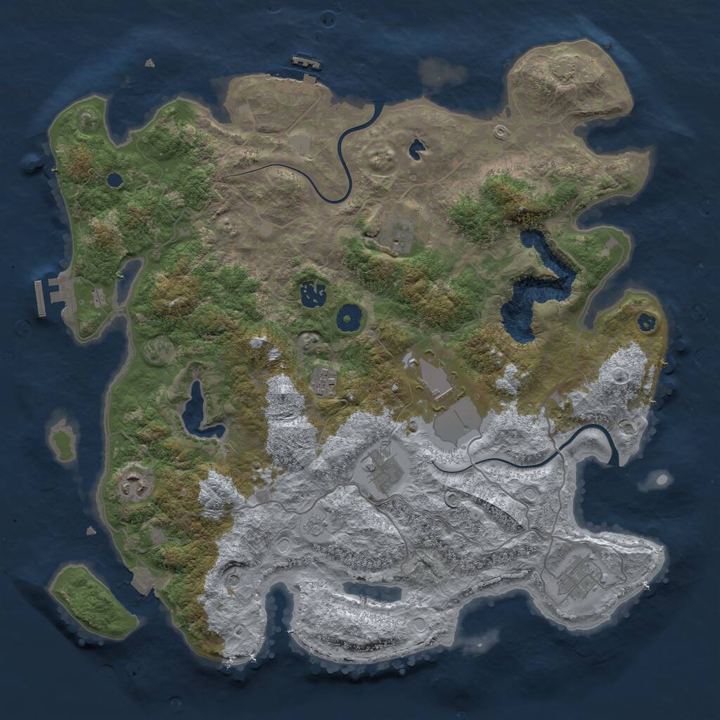 Rust Map: Procedural Map, Size: 4000, Seed: 136900764, 13 Monuments