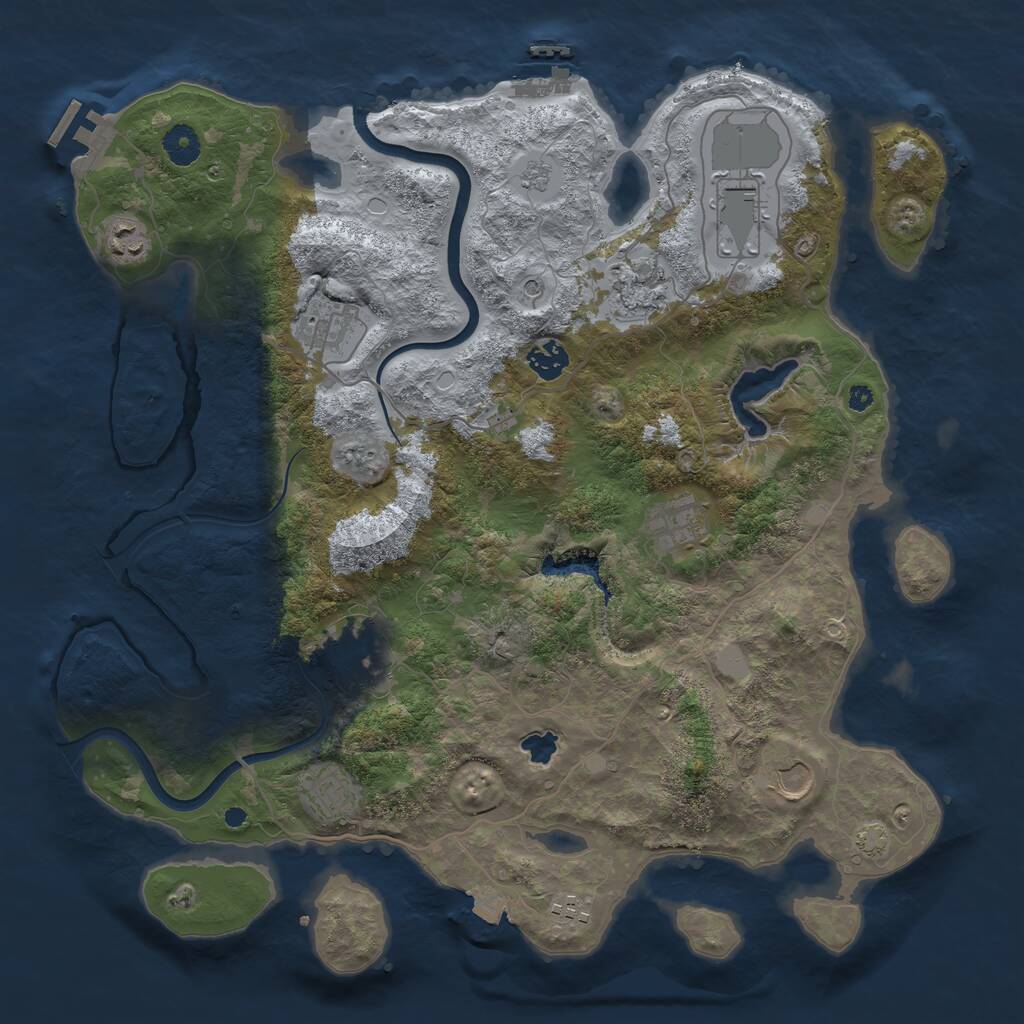Rust Map: Procedural Map, Size: 4000, Seed: 1422292008, 16 Monuments