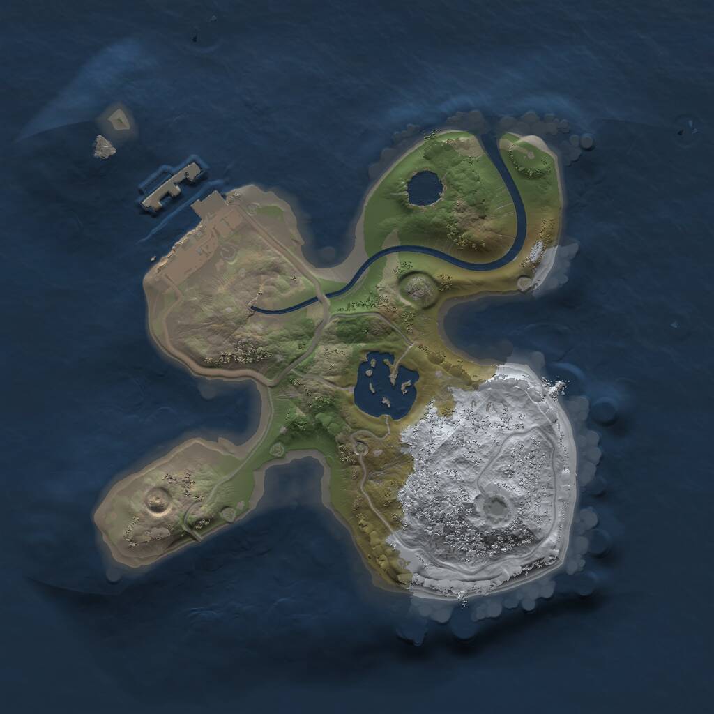 Rust Map: Procedural Map, Size: 1650, Seed: 545329, 3 Monuments