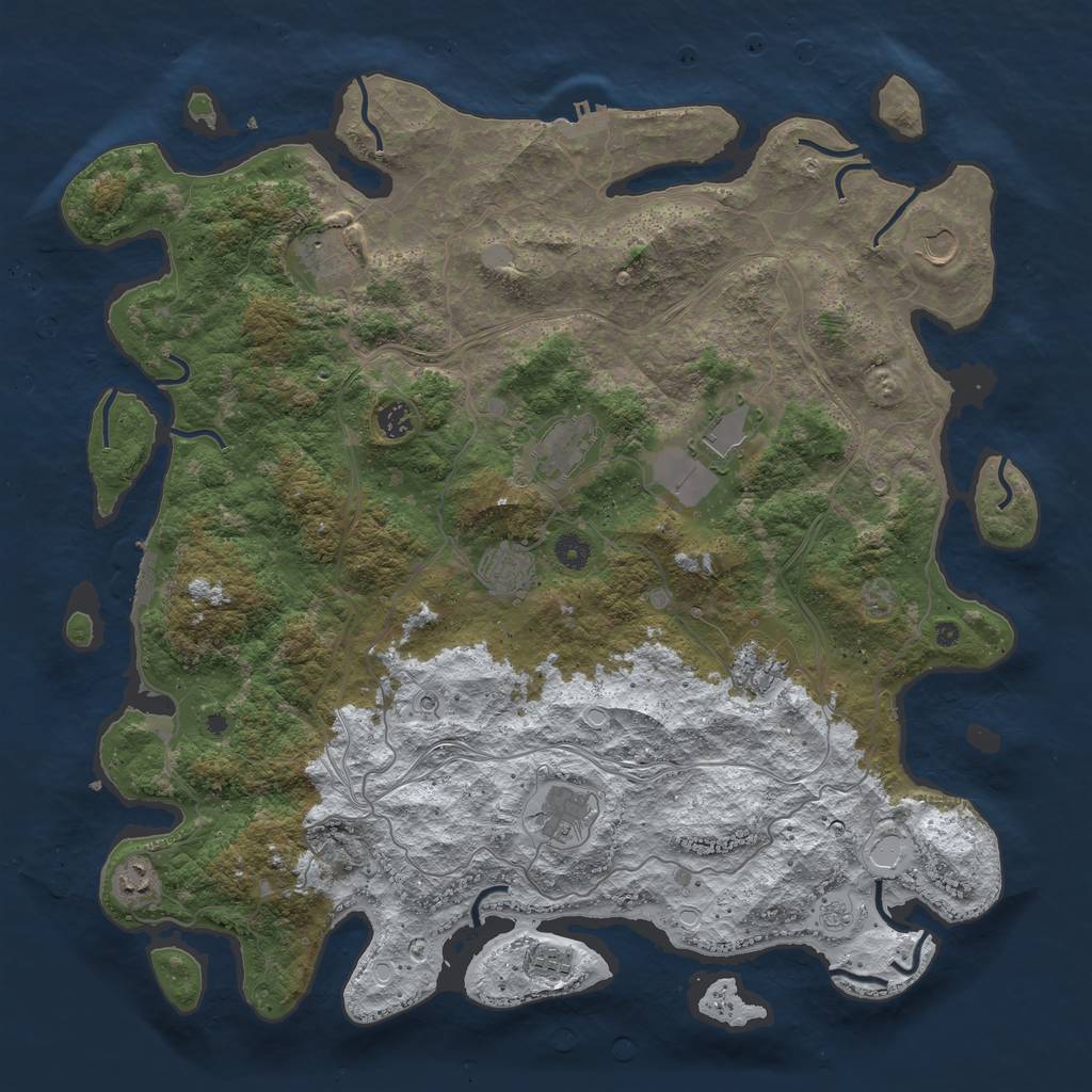 Rust Map: Procedural Map, Size: 4600, Seed: 1146038, 19 Monuments