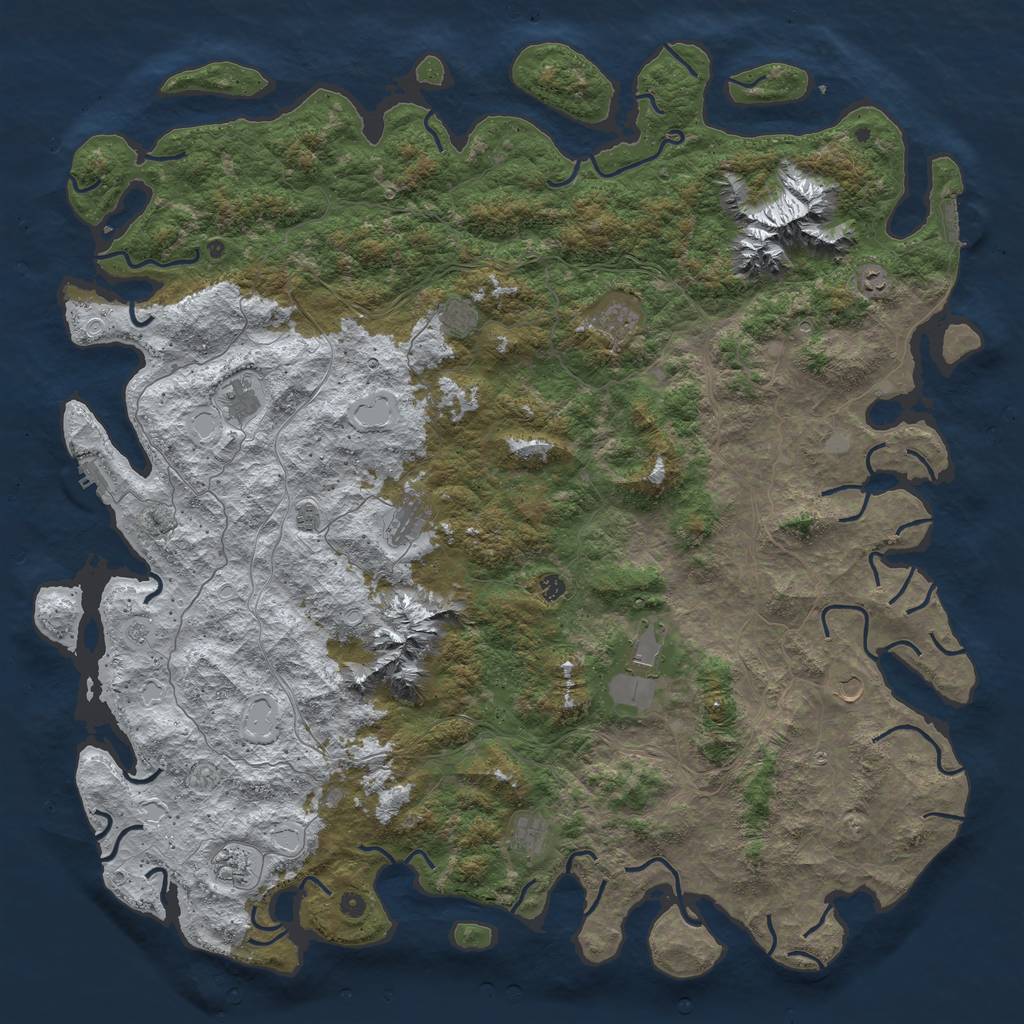 Rust Map: Procedural Map, Size: 6000, Seed: 23456, 20 Monuments