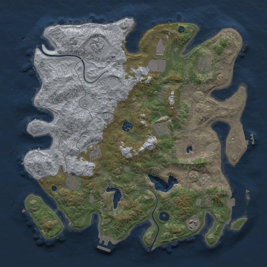 Rust Map: Procedural Map, Size: 4000, Seed: 1553258638, 15 Monuments