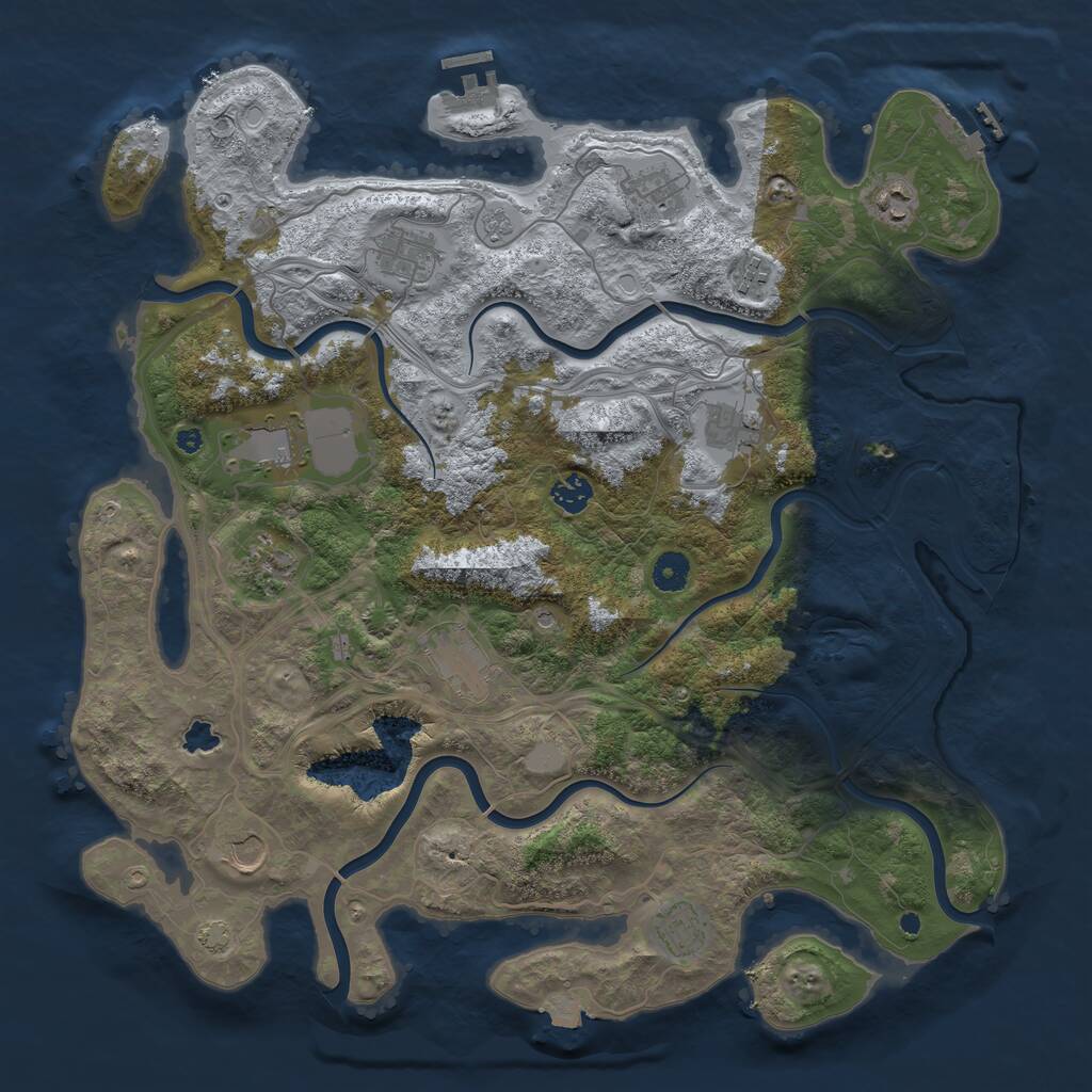 Rust Map: Procedural Map, Size: 4250, Seed: 61827699, 17 Monuments