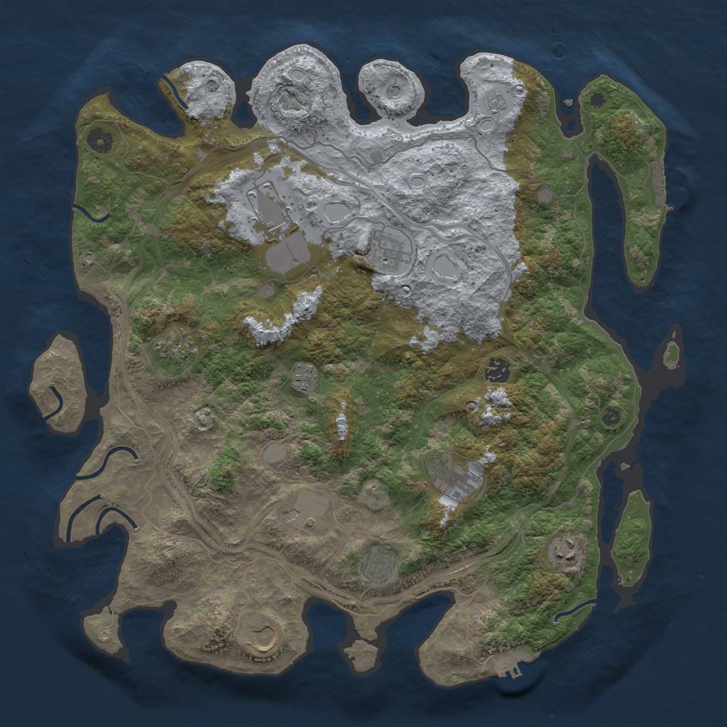 Rust Map: Procedural Map, Size: 4250, Seed: 284253680, 19 Monuments