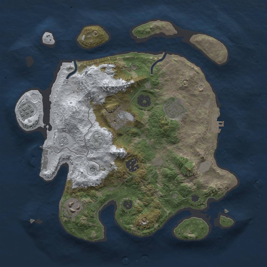 Rust Map: Procedural Map, Size: 3000, Seed: 924033014, 14 Monuments