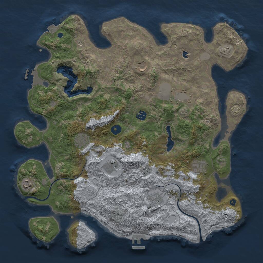 Rust Map: Procedural Map, Size: 4000, Seed: 1009235, 15 Monuments