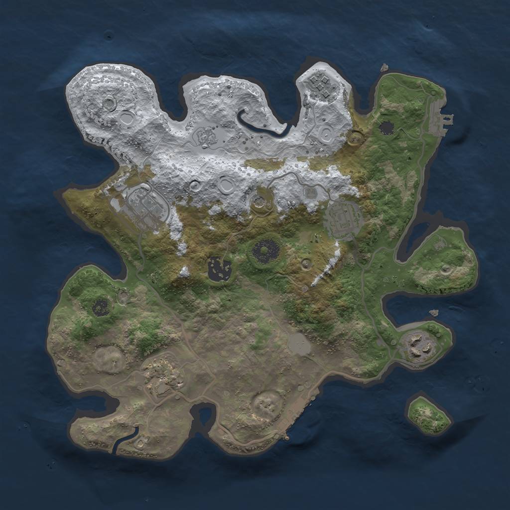 Rust Map: Procedural Map, Size: 3000, Seed: 2441722, 15 Monuments