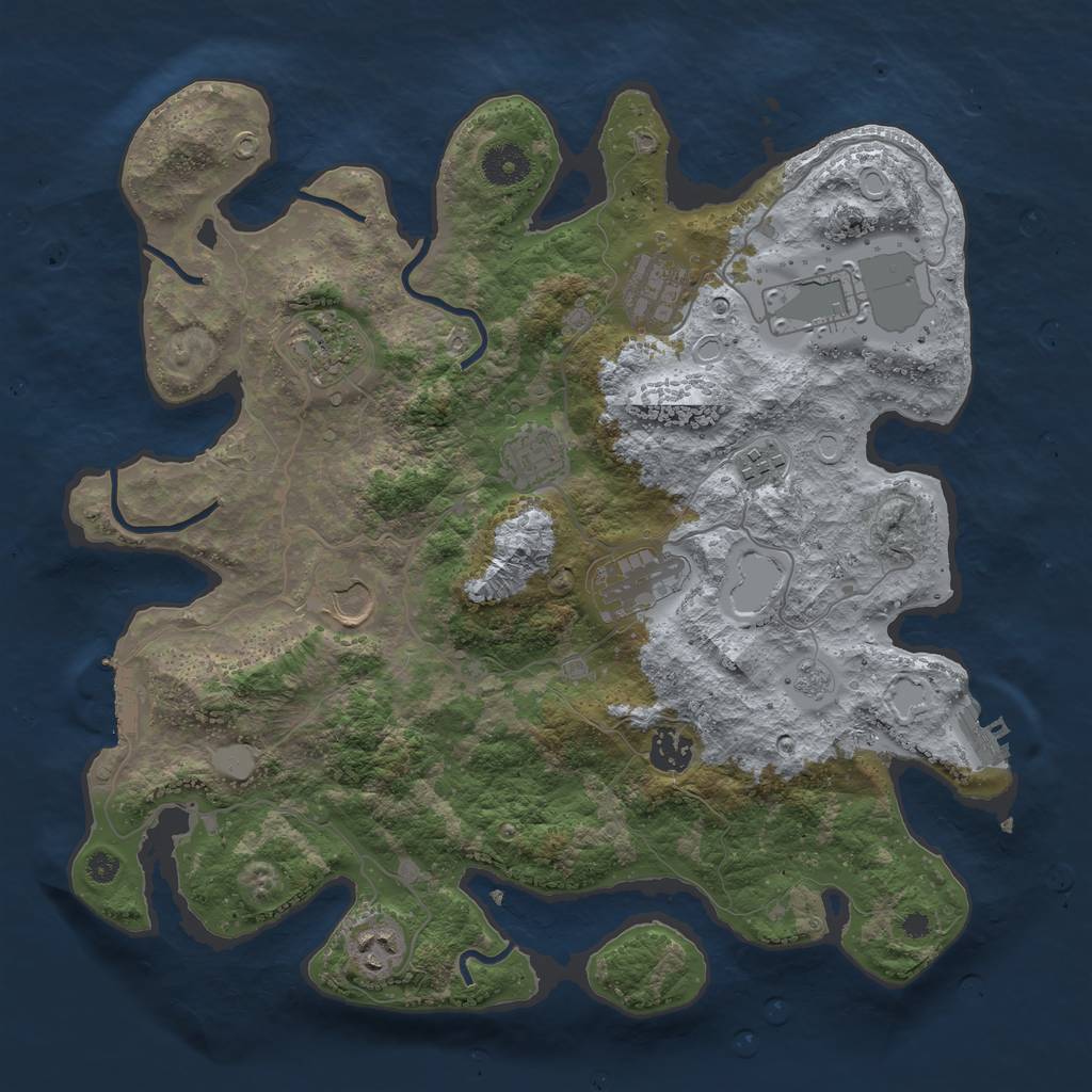 Rust Map: Procedural Map, Size: 3700, Seed: 17804, 17 Monuments