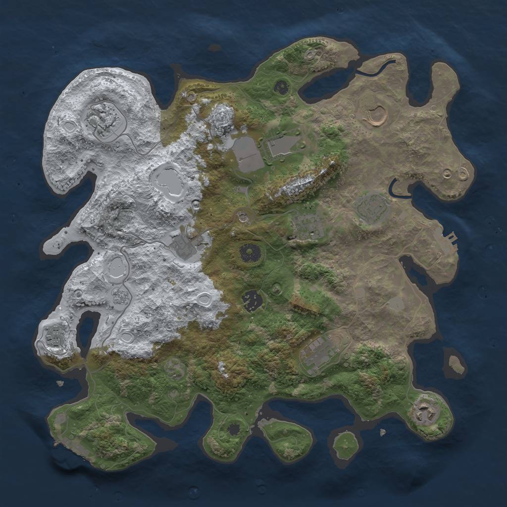Rust Map: Procedural Map, Size: 3700, Seed: 1621, 19 Monuments