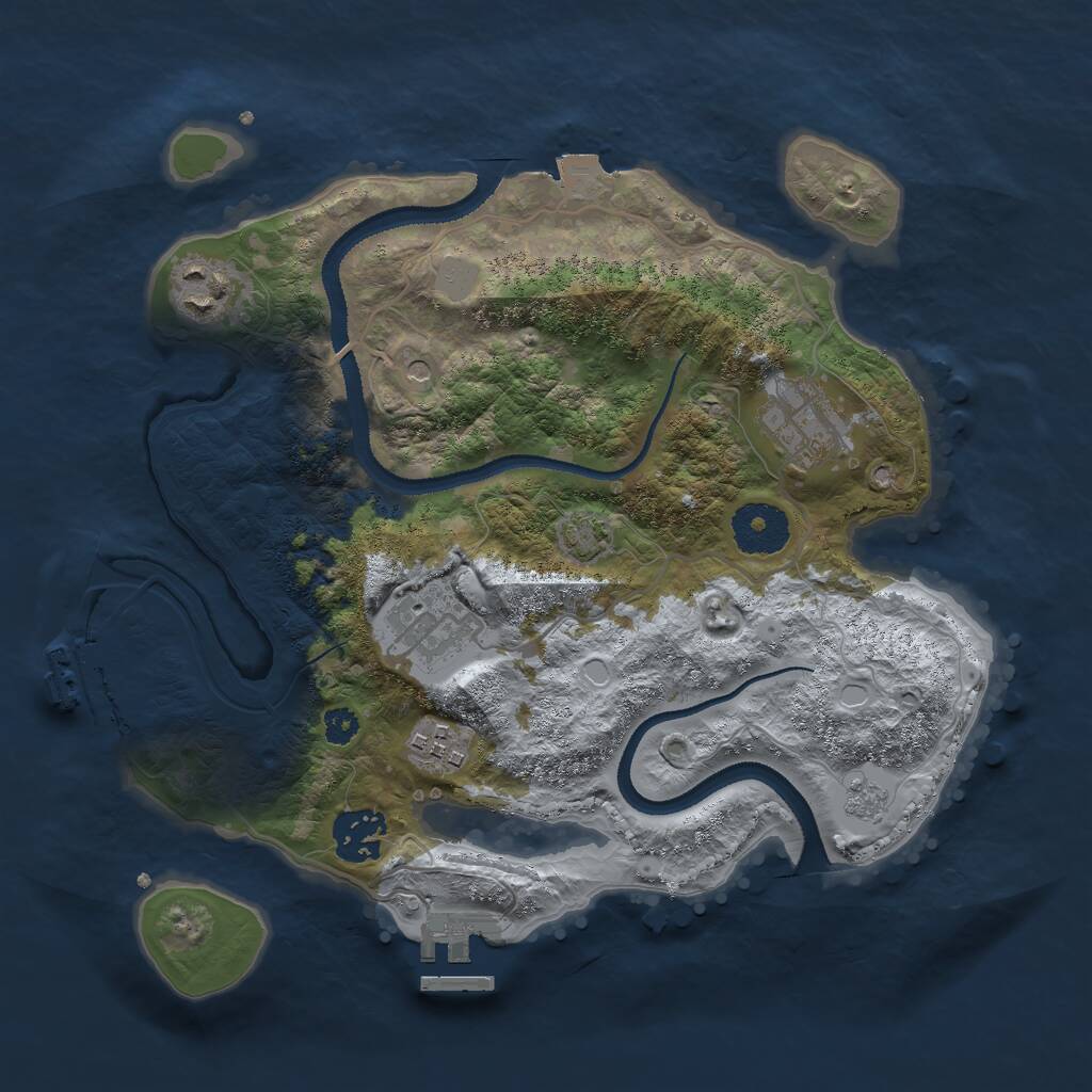 Rust Map: Procedural Map, Size: 3000, Seed: 578655966, 11 Monuments