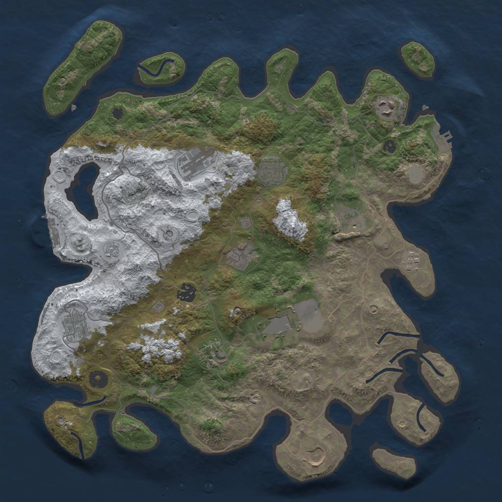 Rust Map: Procedural Map, Size: 4000, Seed: 947333, 20 Monuments