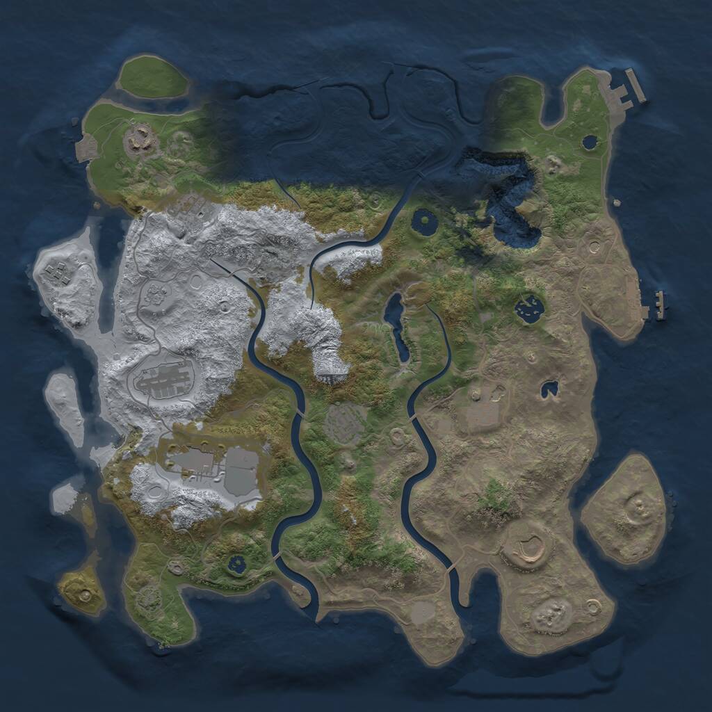 Rust Map: Procedural Map, Size: 4000, Seed: 6664200, 15 Monuments