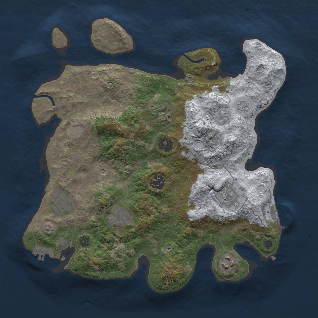 Rust Map: Procedural Map, Size: 3250, Seed: 1967492106, 15 Monuments