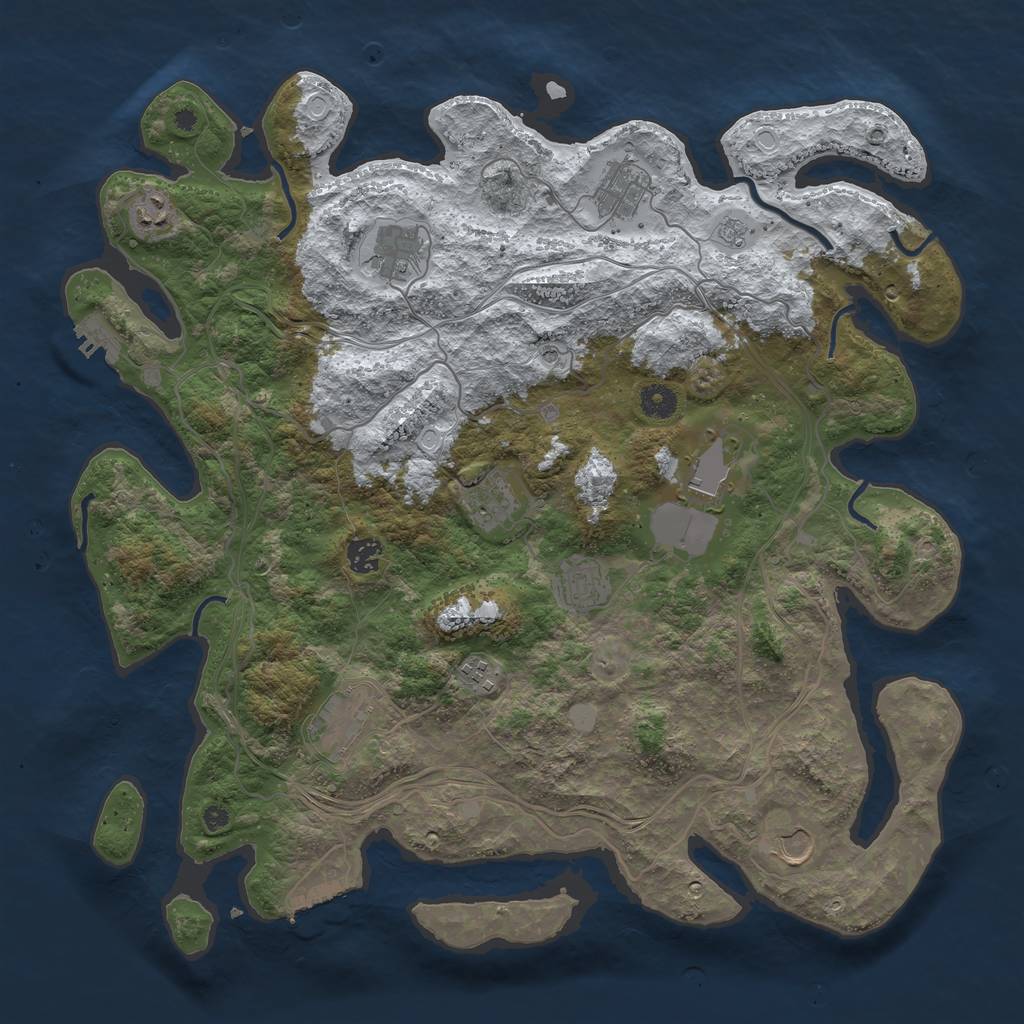 Rust Map: Procedural Map, Size: 4250, Seed: 648265, 19 Monuments