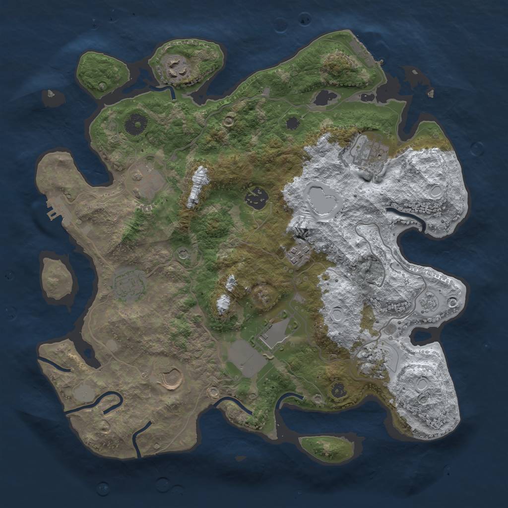Rust Map: Procedural Map, Size: 3500, Seed: 590, 18 Monuments