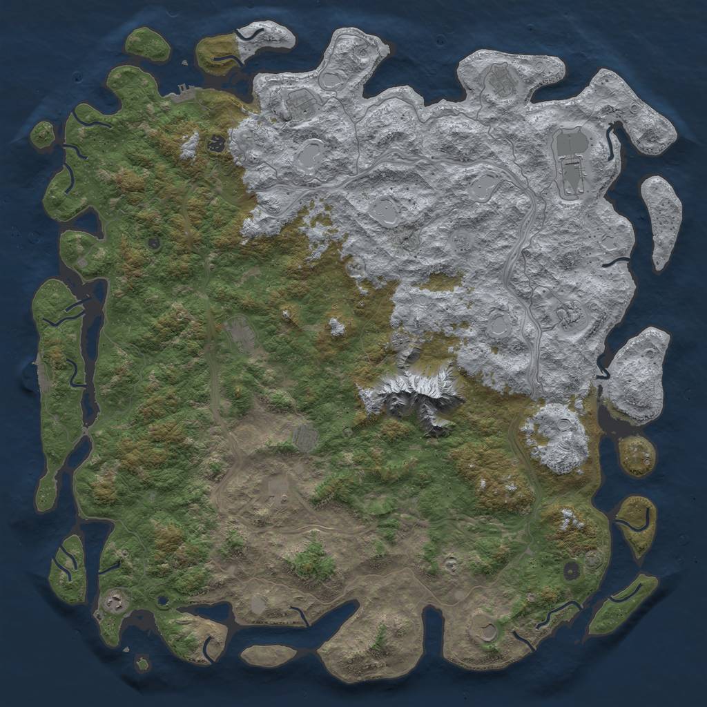 Rust Map: Procedural Map, Size: 6000, Seed: 1806720871, 19 Monuments