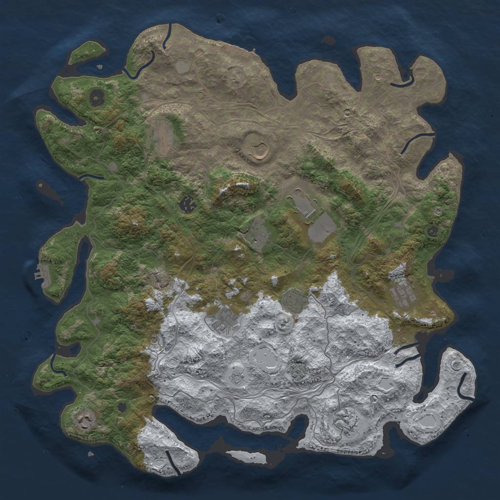 Rust Map: Procedural Map, Size: 4500, Seed: 241194, 20 Monuments