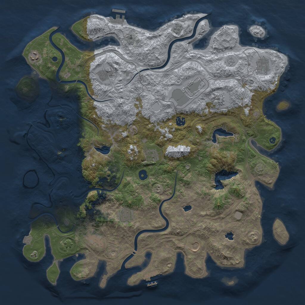 Rust Map: Procedural Map, Size: 4700, Seed: 8318, 17 Monuments