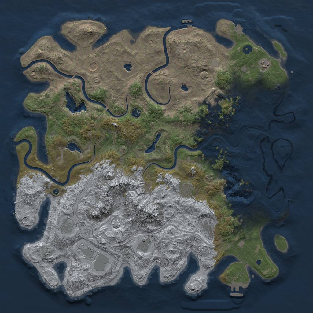 Rust Map: Procedural Map, Size: 5000, Seed: 1995496248, 16 Monuments