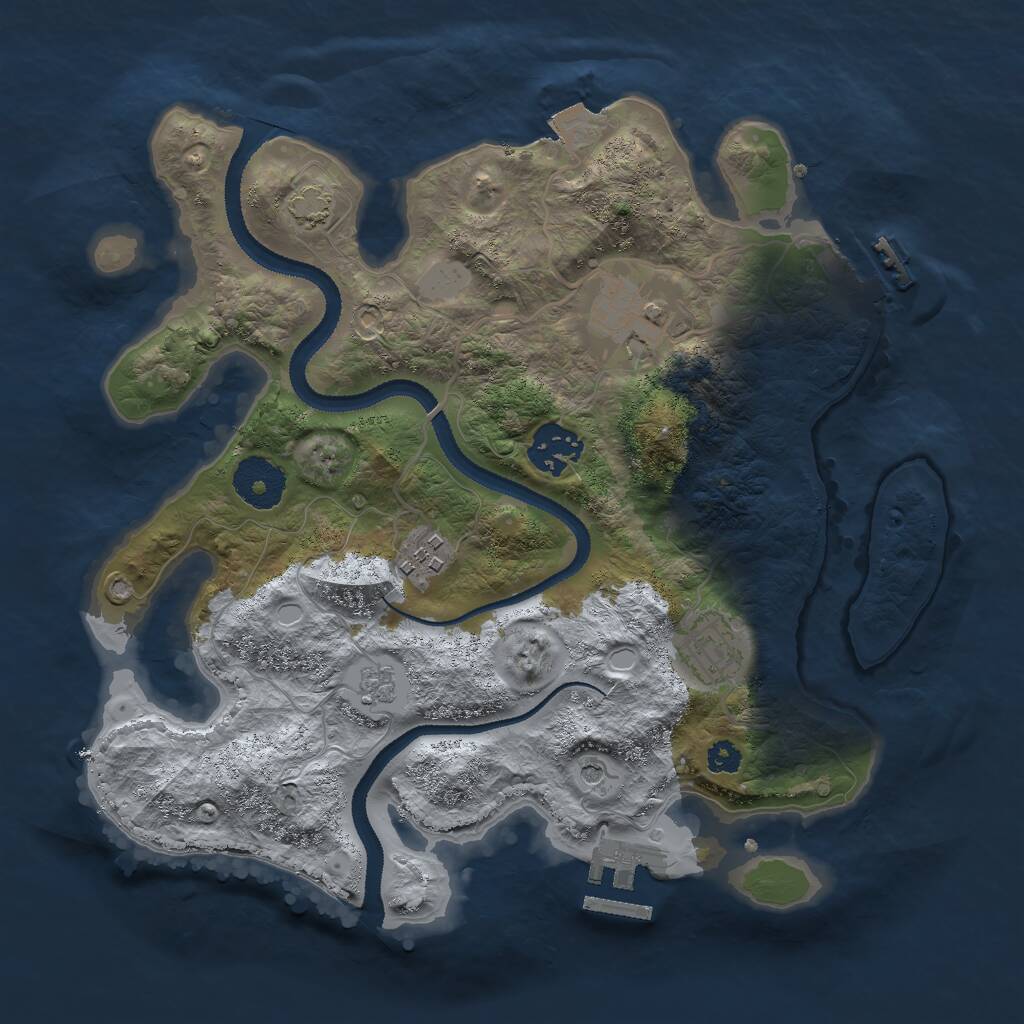 Rust Map: Procedural Map, Size: 3000, Seed: 854, 10 Monuments