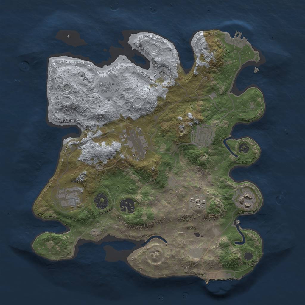 Rust Map: Procedural Map, Size: 3000, Seed: 58974158, 15 Monuments