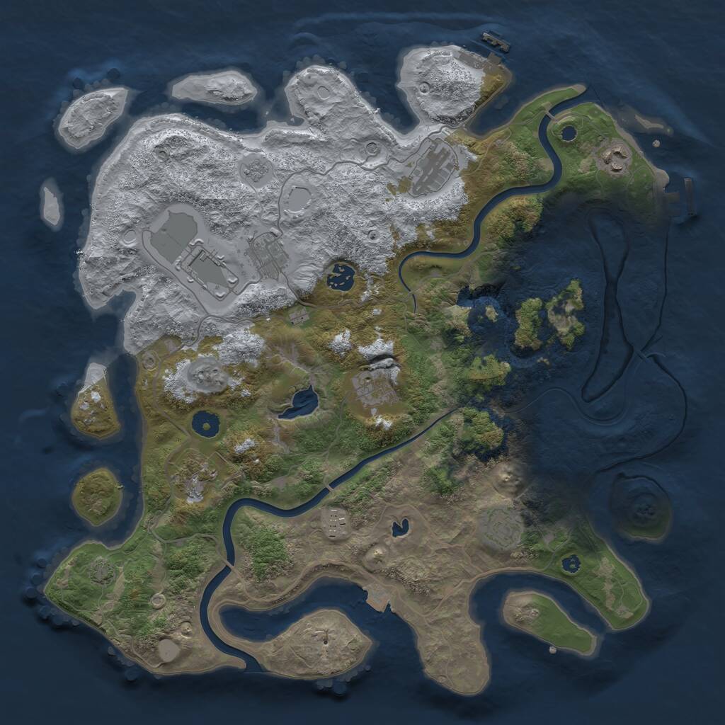 Rust Map: Procedural Map, Size: 4000, Seed: 2054628569, 15 Monuments