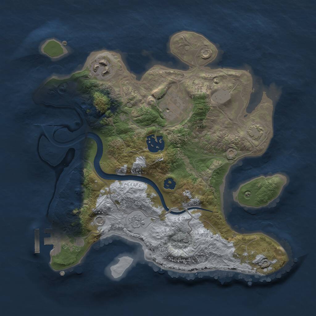 Rust Map: Procedural Map, Size: 2600, Seed: 52342, 8 Monuments