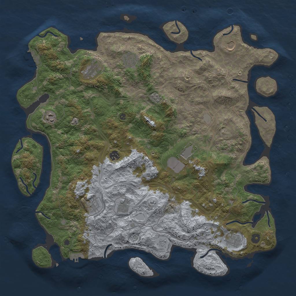 Rust Map: Procedural Map, Size: 4600, Seed: 446158, 19 Monuments