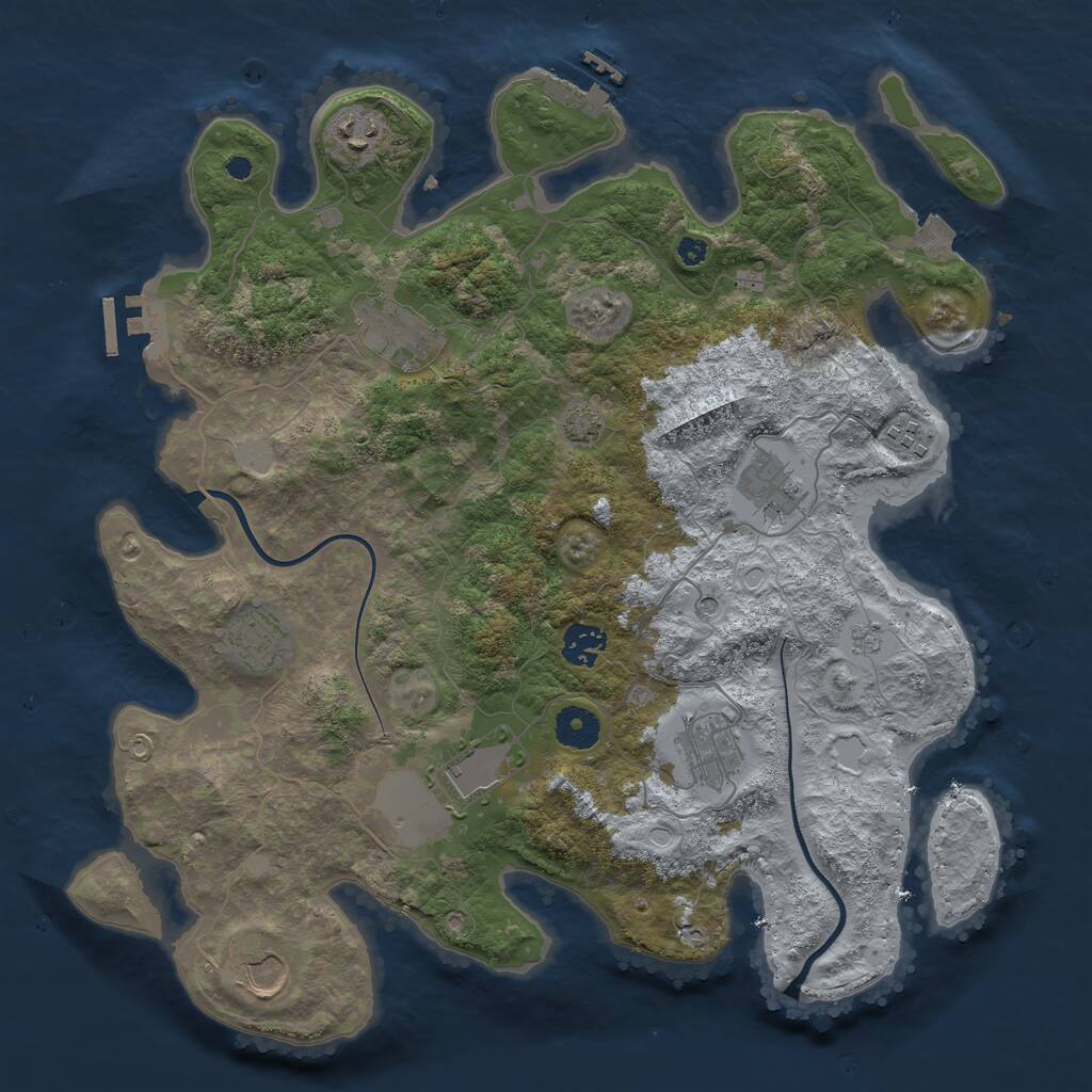 Rust Map: Procedural Map, Size: 3750, Seed: 973456, 15 Monuments