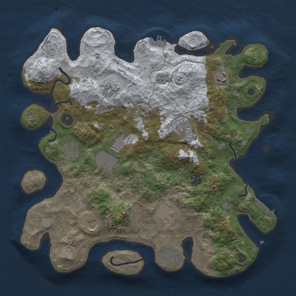 Rust Map: Procedural Map, Size: 3750, Seed: 20220613, 19 Monuments