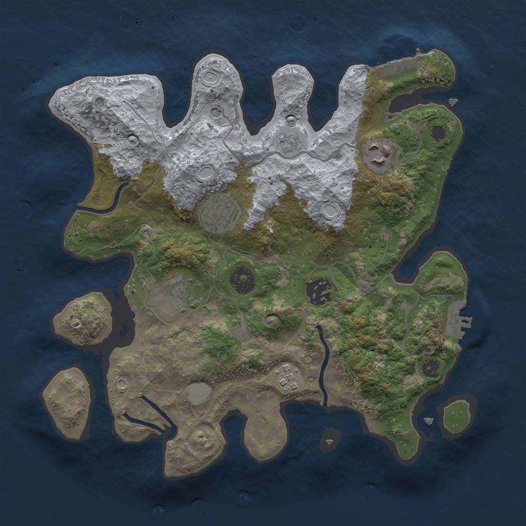 Rust Map: Procedural Map, Size: 3000, Seed: 1448962219, 14 Monuments