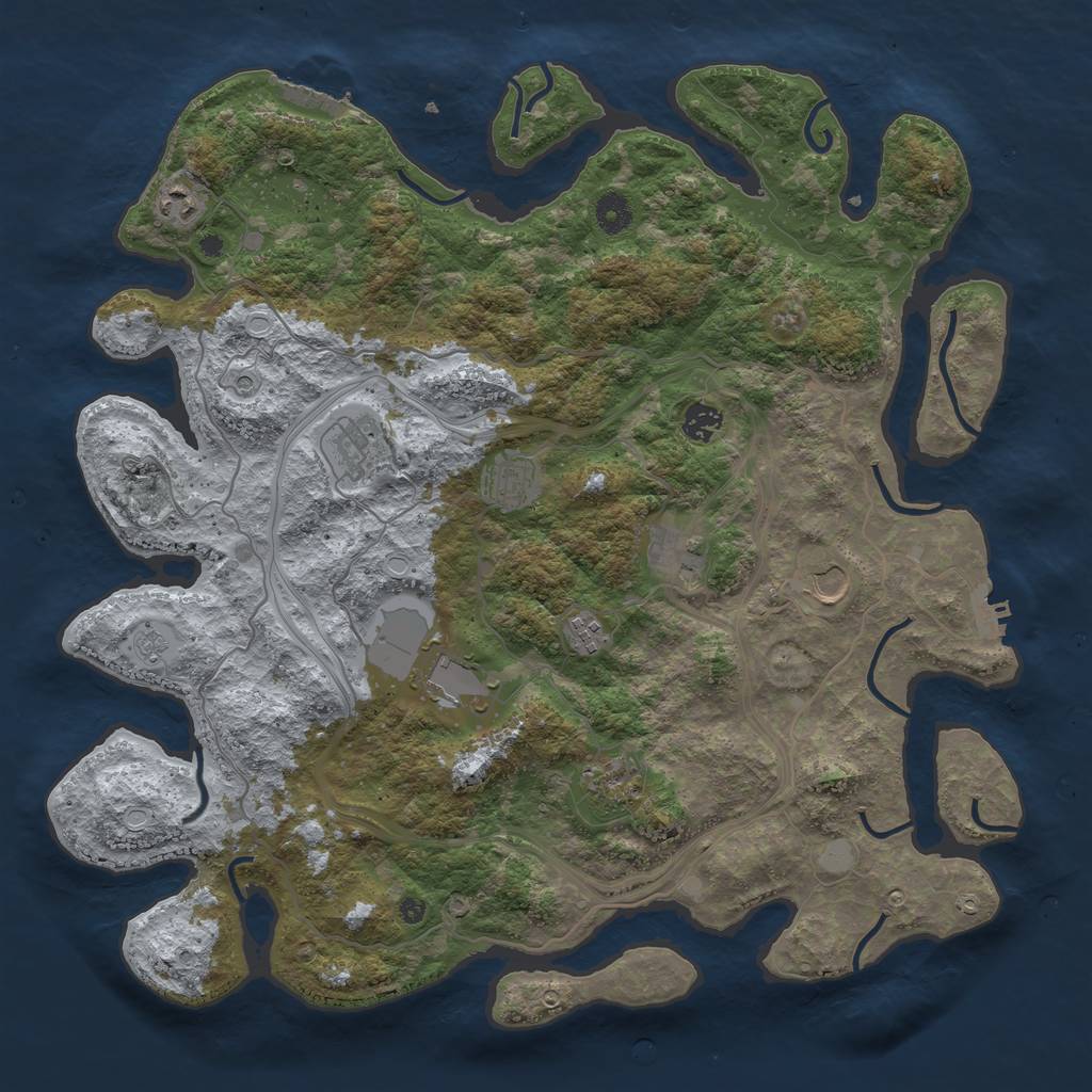 Rust Map: Procedural Map, Size: 4250, Seed: 916150580, 18 Monuments