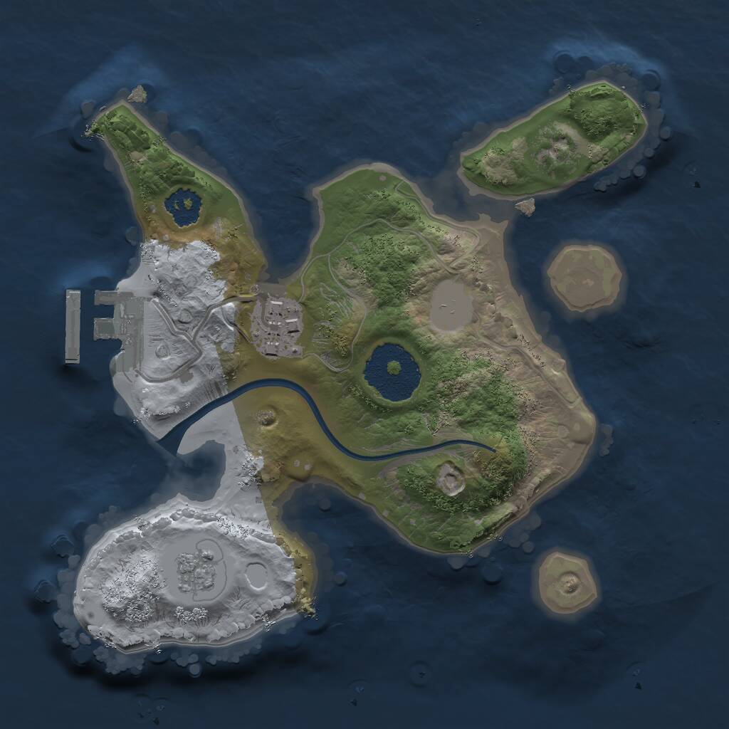 Rust Map: Procedural Map, Size: 2000, Seed: 5241, 4 Monuments