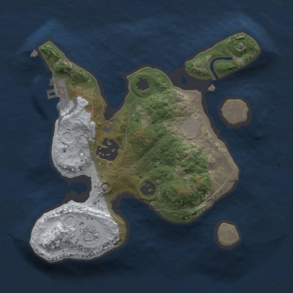 Rust Map: Procedural Map, Size: 2000, Seed: 5241, 8 Monuments