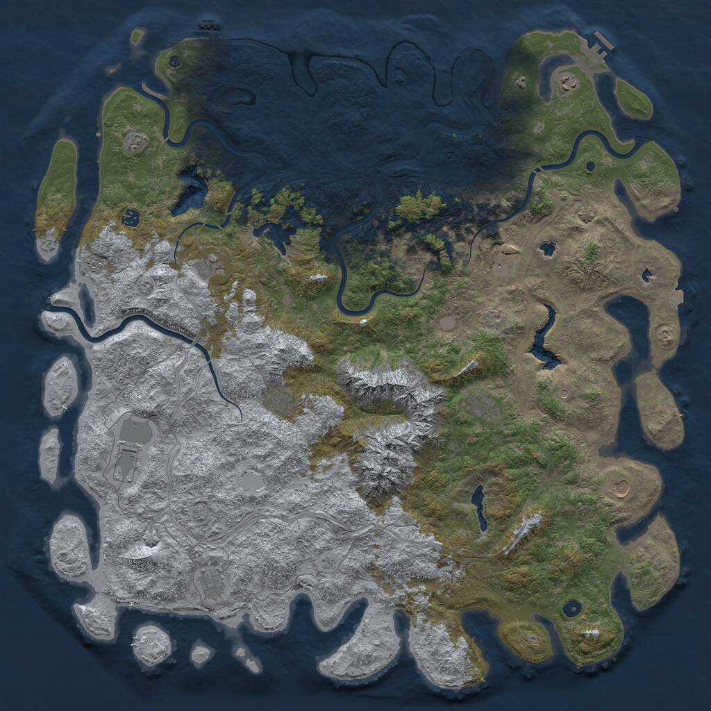 Rust Map: Procedural Map, Size: 6000, Seed: 865939801, 17 Monuments
