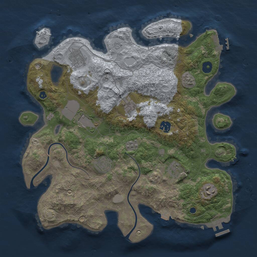 Rust Map: Procedural Map, Size: 3500, Seed: 1214384983, 14 Monuments