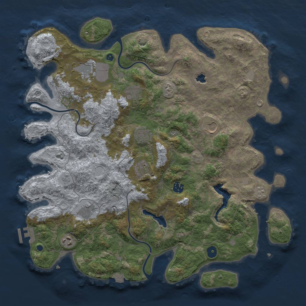 Rust Map: Procedural Map, Size: 4200, Seed: 123456, 14 Monuments